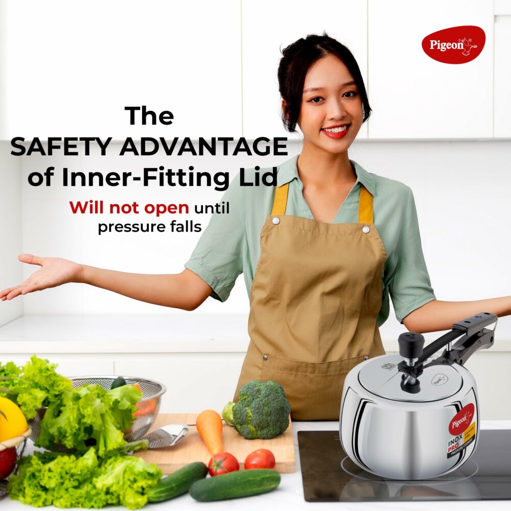 Pigeon by Stovekraft Inox Pro 3L Inner Lid Stainless Steel Cooker - Image 3