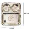 Sanskriti Exports Stainless Steel Laser Partition Plate 3 in1 | Bhojan Thali | Dinner Plate Set of 2