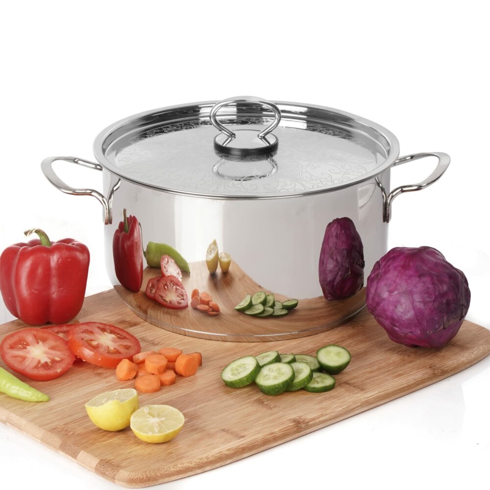 Sanskriti Exports Stainless Steel Cookpot with Lid (Bello)|20CM,3 3L Capacity| Sandwich Bottom for Even Heating |Elegant SS Design Lid|Induction&Gas Stove Compatible|(Buy Cookpot Get SS Bowl B-144-300 Ml) - Image 6