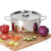 Sanskriti Exports Stainless Steel Cookpot with Lid (Bello)|20CM,3 3L Capacity| Sandwich Bottom for Even Heating |Elegant SS Design Lid|Induction&Gas Stove Compatible|(Buy Cookpot Get SS Bowl B-144-300 Ml)