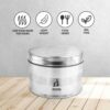 Sanskriti Exports Stainless Steel Double Wall Insulated All Steel Large Lunch Tiffin Box 800ml | Rustproof | Easy to Carry Insulated Stainless Steel Lunch Box Container for School, Office and Travel