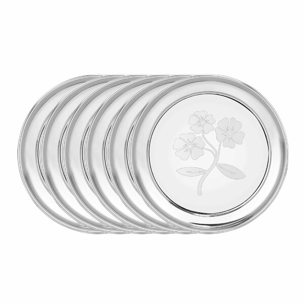 Sanskriti Exports Stainless Steel Eco Dinner Set - Laser 57 PCS | Complete Tableware Solution | Steel Utensils for Kitchen, Utensils Set, Bartan Set - Image 3