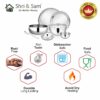 Stainless Steel Thali Set with Lid for Pooja Decor