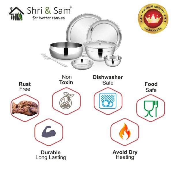 Sanskriti Exports Stainless Steel Dinner Set Shagun (61 Pcs Set) - Image 6