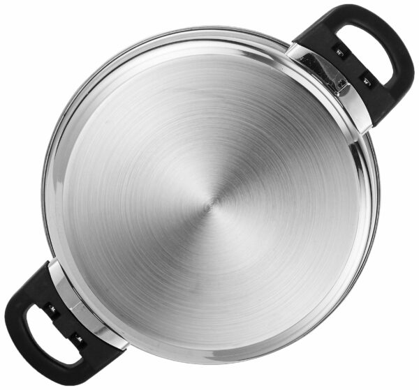 Sanskriti Exports Stainless Steel Induction Bottom Dutch Oven with Glass Lid (20cm, 3 litres) - Image 5