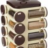Sanskriti Exports - Plastic Revolving Spice Rack Set of 16 Pieces, (Dark Brown, Standard Size)