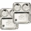 Sanskriti Exports Stainless Steel Laser Partition Plate 3 in1 | Bhojan Thali | Dinner Plate Set of 2