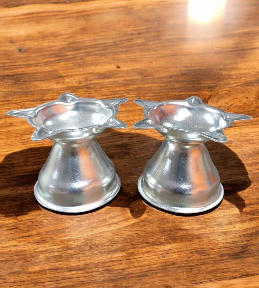 Sanskriti Exports 2 Inch Steel Diya for Traditional Oil Lamp for Home & Mandir Pooja Decore K4683 - Image 3