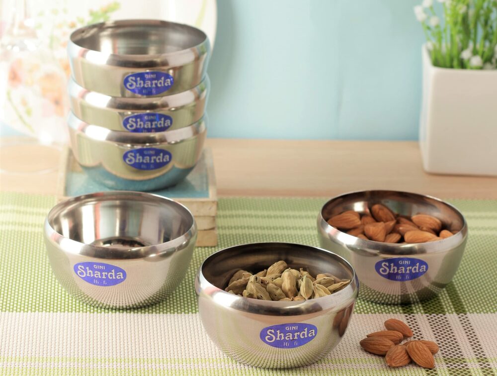 Sanskriti Exports Stainless Steel Bowl 150 ml Each for Halwa, Curry, Dal, Dessert, Soup, Vegetable Serving Katori Set, Apple Bowls, Wati, Vati, Rim Curved Design - Set of 6 - Image 6