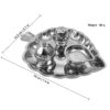 Handcrafted Stainless Steel Thali Set with Kumkum Plate, Silver Finish for Pooja and Worship