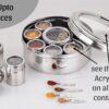 Stainless Steel Masala Box with See-Through Lid, Large Spice Organizer Set of 12, Indian Kitchenware for Masala Storage