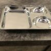 Sanskriti Exports Stainless Steel Partition Plate Set of 4 | Bhojan Thali, Snacks, and Dinner Plate 3-in-1 with Lid - Image 3