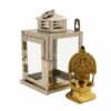 Stainless Steel Wall Mounted Oil Lamp with Glass Cover, Hanging Diya Lantern Set of 4 for Diwali Pooja - Image 6