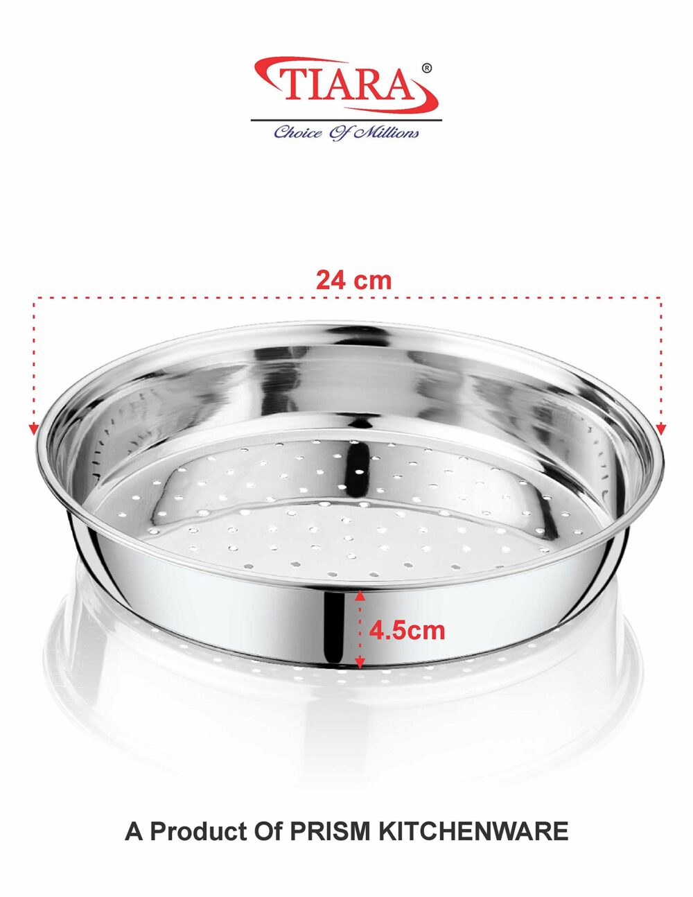 TIARA - LAXMI Hole CHALNI Wheat Strainer Stainless Steel for Kitchen 1Pc - Image 3