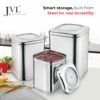 Sanskriti Exports Stainless Steel Kitchen Storage Square Tin with See-Through Lid ? Durable Food Storage Container for Spices, Snacks, Tea, and Dry Ingredients (5.0 Litres)