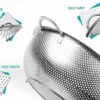 Stainless Steel Colander Strainer with Handle - 4 Piece Set for Rice, Fruits, Vegetables, Noodles, Pasta