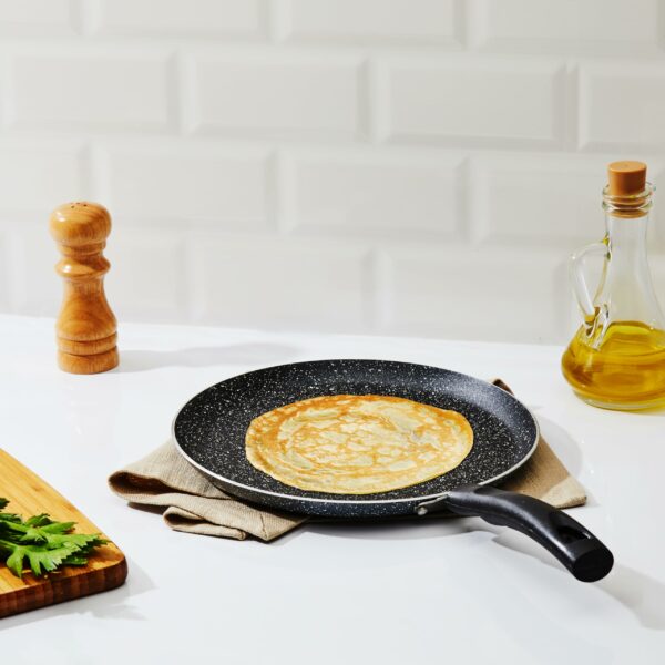 Sanskriti Exports - Aluminium Non-Stick Dosa Tawa | Granite Finish | Induction Base | Pfoa Free | High Temperature Resistant Exterior Coating | 25 Cm | Grey - Image 5