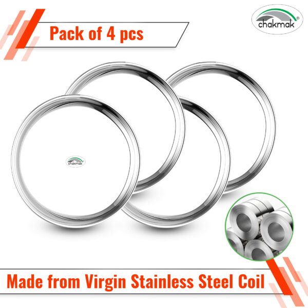 Sanskriti Exports 14 Inch Stainless Steel Thali Dinner Plate Set of 4 - Image 2