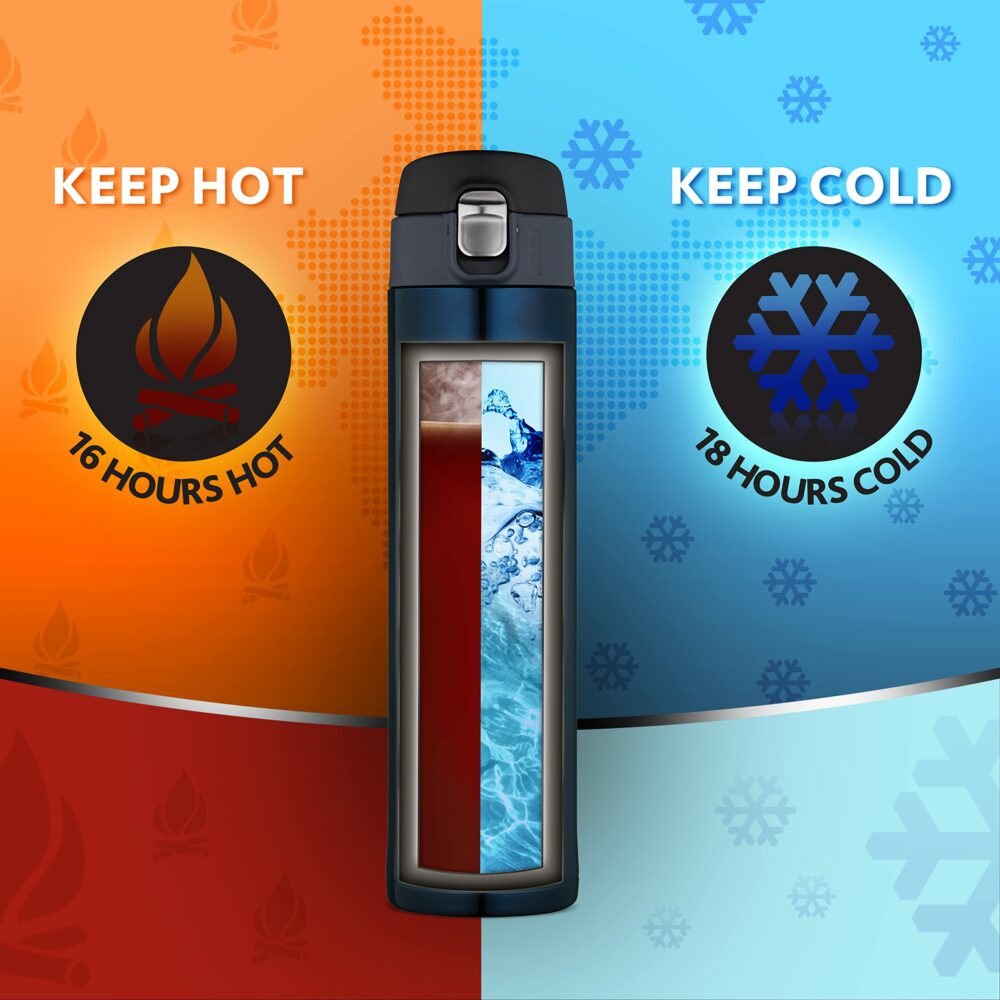 Borosil Hydra Nova 500 ml Stainless Steel Water Bottle | Double Wall Vacuum Insulated Flask | 16 Hours Hot and 18 Hours Cold | Bottle for Office, Gym, School, College | 1 Year Warranty, Blue - Image 3