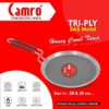 Sanskriti Exports Steel Tawa for Roti and Dosa | Triply Honeycomb Tawa 30cm | Induction Base Dosa Tava Non Stick | Perma-Cool Handles | Base & Induction Compatible | Metal Spoon Friendly | Sturdy Handles