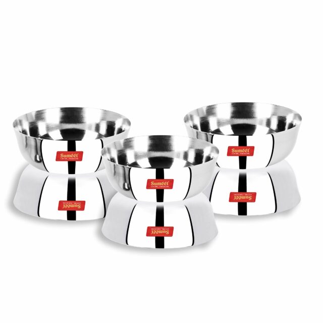 Sanskriti Exports Stainless Steel Solid Bowl - 0.350 liter, Set Of 6, Silver