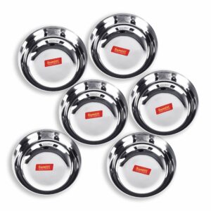 Sanskriti Exports Stainless Steel Solid Bowl - 0.350 liter, Set Of 6, Silver