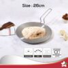 Wonderchef Nigella Tri-Ply 26 cm Roti Tawa | Non-Stick Tawa | 4mm Thickness | Induction Base | Compatible with All cooktops | Riveted Cool-Touch Handle | 10 Year Warranty, Stainless Steel, Silver