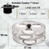 Sanskriti Exports - 3 Plates Stainless Steel Heavy Quality Idli Stand for 3 Liter Cooker | (9 Big Size idli Maker Stand Kitchen Tool 3 Plates, Silver)