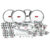 Stainless Steel Dinner Set 36 Pieces - 6 Plates, 6 Glasses, 12 Serving Bowls, 6 Dessert Plates, 6 Spoons for Kitchen and Dining