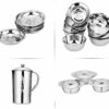 Sanskriti Exports Stainless Steel Thali Set with Lid - 57 PCS | Complete Indian Kitchenware Solution - Image 6
