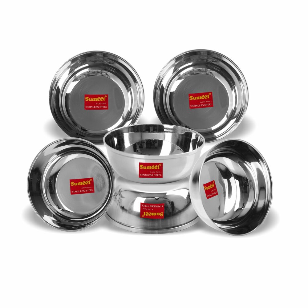 Sanskriti Exports Stainless Steel Heavy Gauge Bowl Set/Wati Set With Mirror Finish 10Cm Dia - Set Of 6Pc, 200 Ml