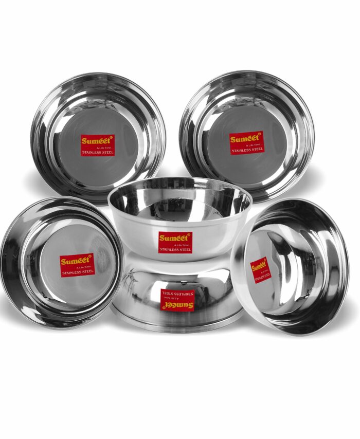 Sanskriti Exports Stainless Steel Heavy Gauge Bowl Set/Wati Set With Mirror Finish 10Cm Dia - Set Of 6Pc, 200 Ml