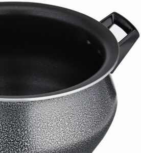 Sanskriti Exports 4.25L Non Stick Handi with Stainless Steel Lid for Indian Cooking and Pooja Decor