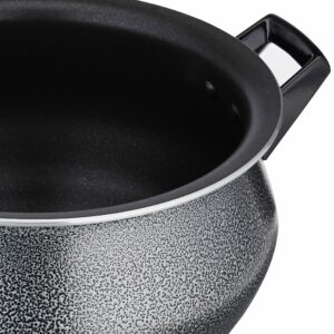 Sanskriti Exports Non Stick Handi with Stainless Steel Lid (4.25L, Hammertone finish, 3 coat, 2.9mm thickness)