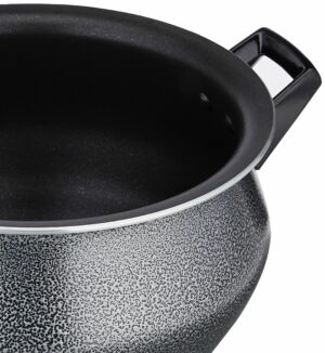 Sanskriti Exports Non Stick Handi with Stainless Steel Lid (4.25L, Hammertone finish, 3 coat, 2.9mm thickness)