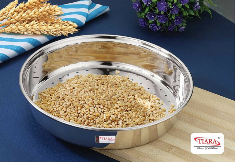 TIARA - LAXMI Hole CHALNI Wheat Strainer Stainless Steel for Kitchen 1Pc