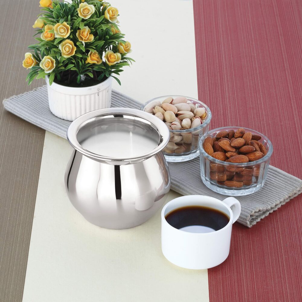 Sanskriti Exports Stainless Steel Heavy Lota | Mango Lota, 625ml | Durable & Rust-Resistant | Water Pot for Home & Puja | 1 Piece, Silver - Image 5