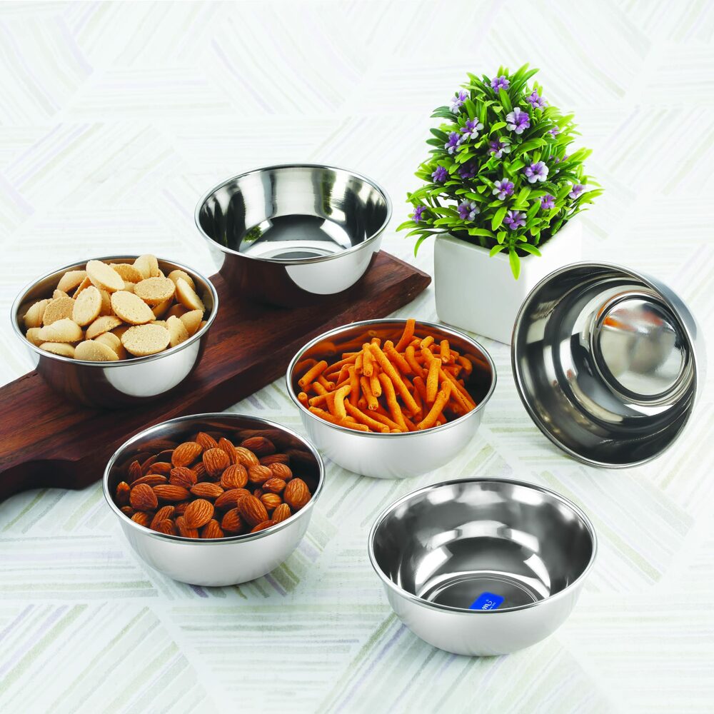 Sanskriti Exports - SPVT504P Stainless Steel 5 24G Prem Vati, 150 ml, Silver, Set of 4 - Image 3
