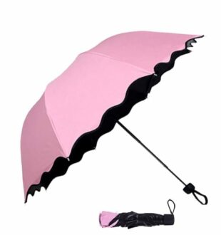 3-Fold Magic Umbrella with UV Protection & Floral Design