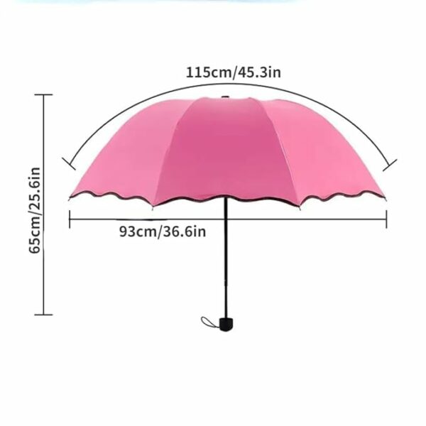 3-Fold Magic Umbrella with UV Protection & Floral Design - Image 3