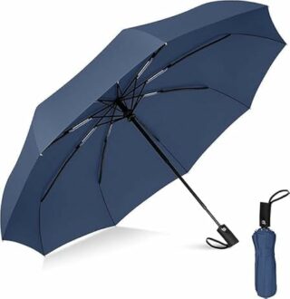 Large Windproof Automatic Open Umbrella for Men & Women - Blue