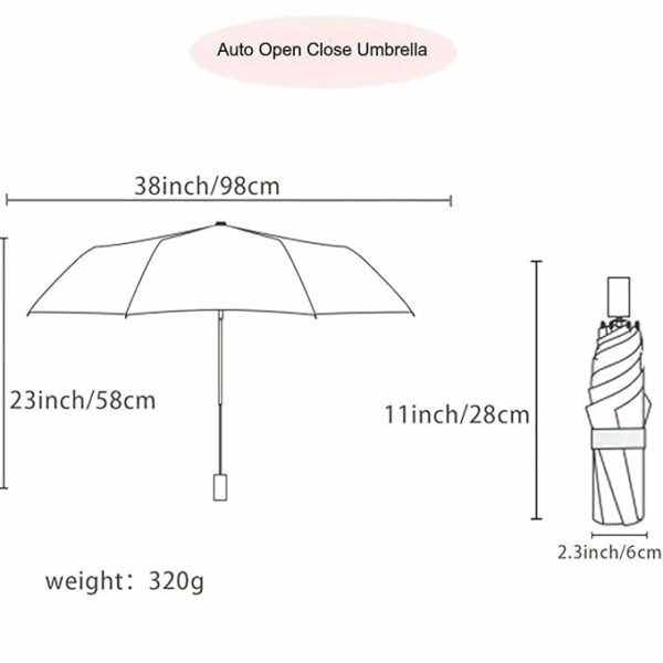 Automatic Open Close Compact Travel Umbrella - Windproof & Lightweight - Image 6
