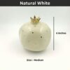 Ceramic Pomegranate Showpiece with Gold Crown - 4 inch