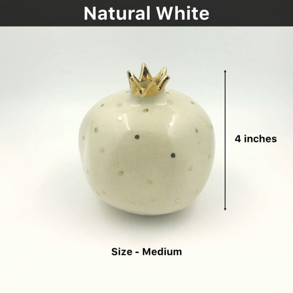 Ceramic Pomegranate Showpiece with Gold Crown - 4 inch - Image 3