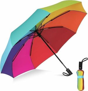 3 Fold Travel Umbrella with Auto Open/Close - Windproof Design