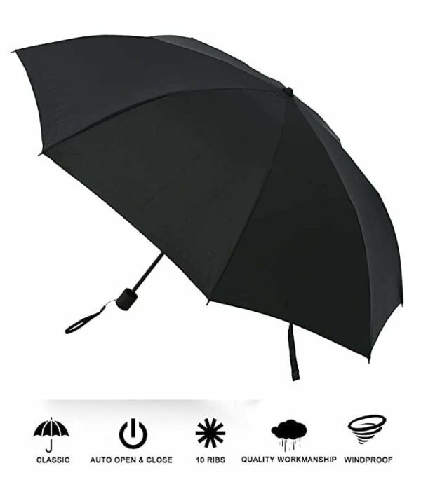 Compact 3-Fold Travel Umbrella with Auto Open & Close - Image 2