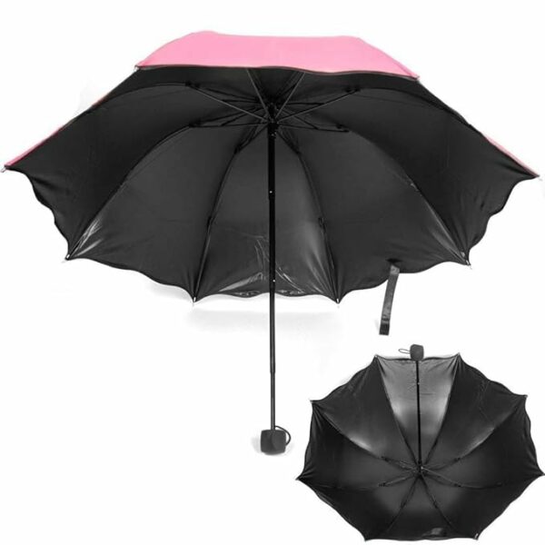 3-Fold Magic Umbrella with UV Protection & Floral Design - Image 6