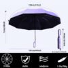 Folding Windproof Umbrella with Carabiner Handle - 40 Inch