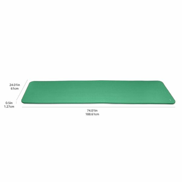 Extra Thick 13mm Yoga Mat with Carrying Strap - Green - Image 6