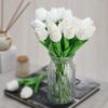 5 Pcs Artificial Tulip Flowers for Home Decoration - White